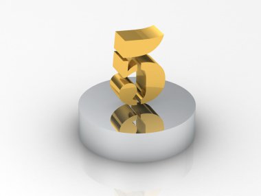 podyum üzerinde sayı 5