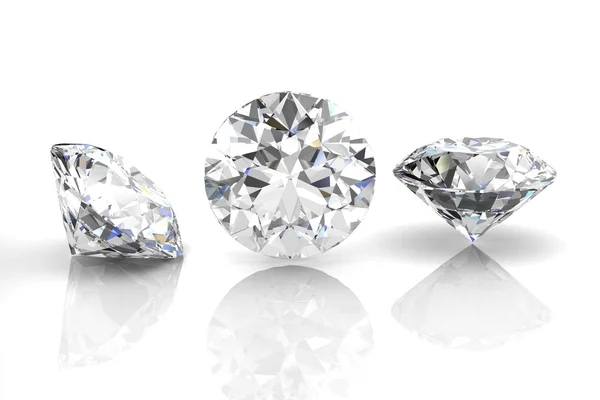 Diamond jewel on white background. High quality 3d render — Stock Photo, Image