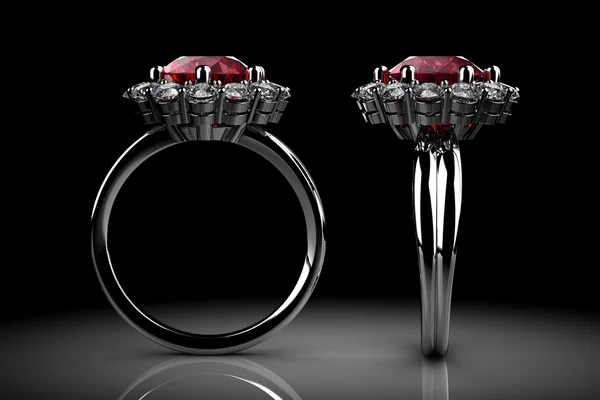 Cincin ruby — Stok Foto