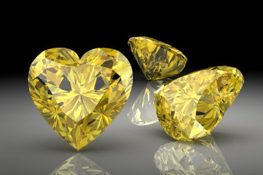 Sarı safir (yüksek çözünürlükte 3d görüntü)