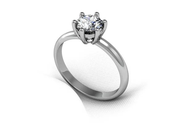 Diamonds ring on white gold body shape the most luxurious — Stock Photo, Image