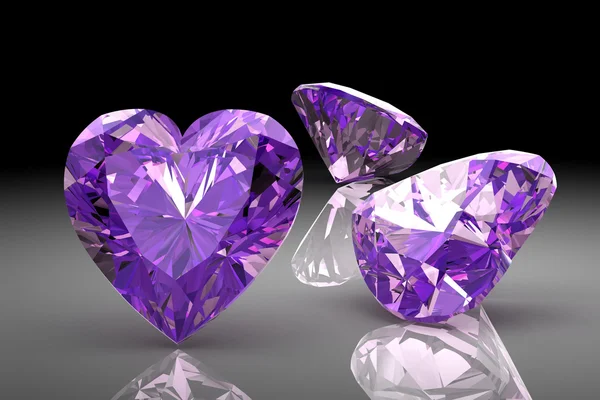 Amethyst (hochauflösendes 3D-Bild)) — Stockfoto