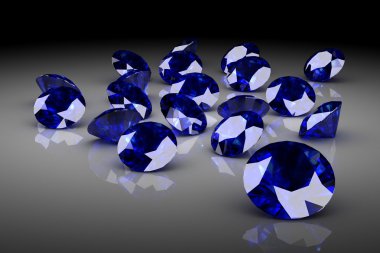 Mavi safir (yüksek çözünürlükte 3d görüntü)