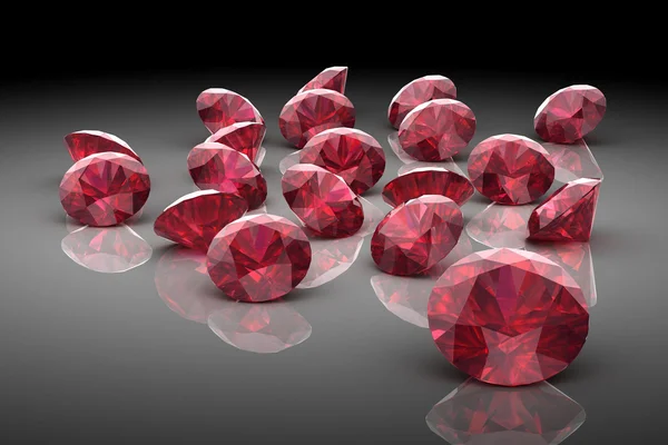 Ruby'i Rodolite değerli taş (yüksek çözünürlükte 3d görüntü) — Stok fotoğraf