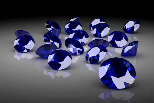 Mavi safir (yüksek çözünürlükte 3d görüntü)