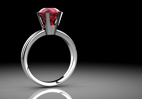 Ruby ring (högupplöst 3d bild) — Stockfoto