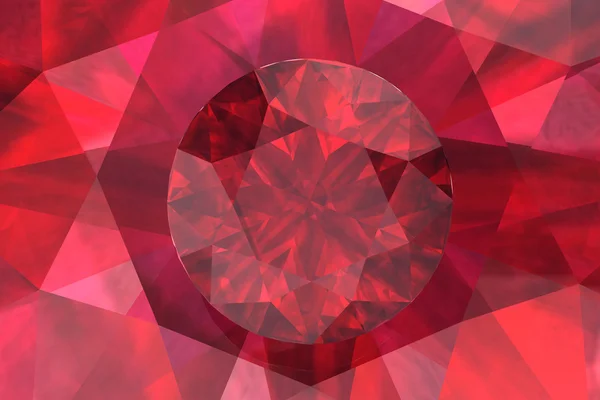 Ruby nebo Rodolite drahokam (3d obraz s vysokým rozlišením) — Stock fotografie