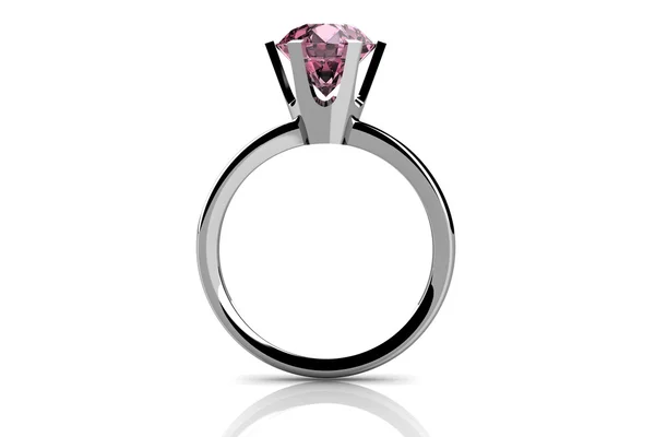 Roze diamanten ring. — Stockfoto