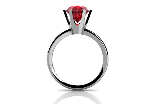 Ruby ring (högupplöst 3d bild) — Stockfoto