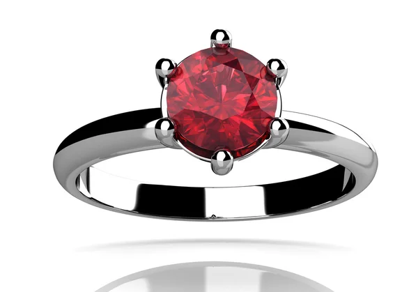 Cincin Ruby (gambar 3D beresolusi tinggi ) — Stok Foto