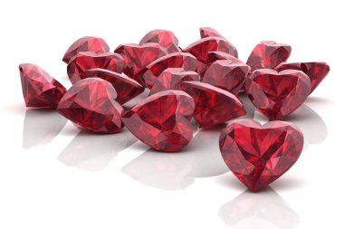 Ruby'i Rodolite değerli taş (yüksek çözünürlükte 3d görüntü)