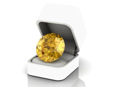 Sarı safir (yüksek çözünürlükte 3d görüntü)