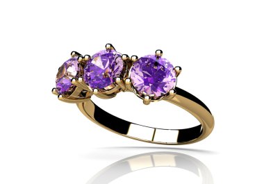 Beyaz arka planda mücevher yüzüğü..