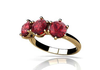 Beyaz arka planda mücevher yüzüğü..