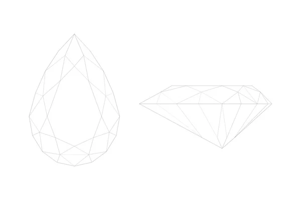 Diamond design elemek - vágás minták — Stock Fotó