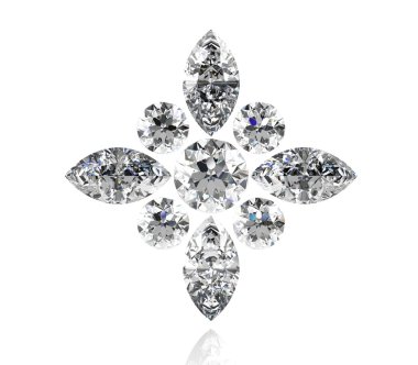 Elmas mücevher (yüksek çözünürlüklü 3B resim)