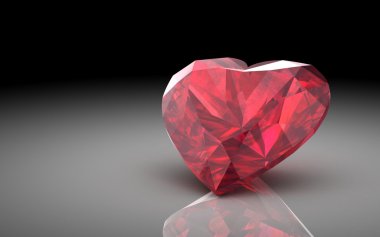 Ruby'i Rodolite değerli taş (yüksek çözünürlükte 3d görüntü)