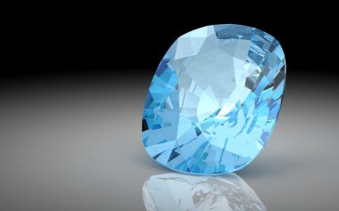 Aquamarine beyaz zemin üzerine.