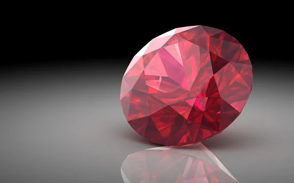 Рубиновый или родолитный драгоценный камень (3D изображение высокого разрешения ) — стоковое фото