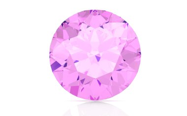 Beyaz arka plan (yüksek çözünürlükte 3d görüntü üzerinde pembe safir)