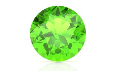 Peridot beyaz arka planda (yüksek çözünürlükte 3d görüntü)