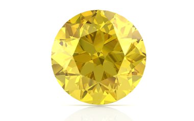 yellow sapphire on white background (high resolution 3D image) clipart