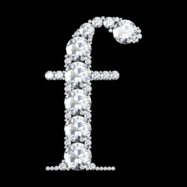Een prachtige verzameling van mooie "f" in diamanten — Stockfoto