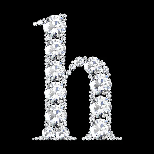 Um impressionante "h" lindo cravejado de diamantes — Fotografia de Stock