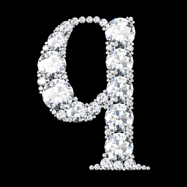 Una hermosa "q" impresionante engastada en diamantes — Foto de Stock