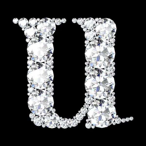 다이아몬드에 있는 멋진 아름 다운 "u" 세트 — 스톡 사진