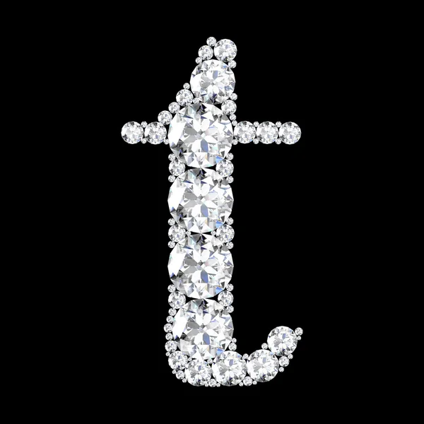 A stunning beautiful "t" set in diamonds — Stock Photo, Image