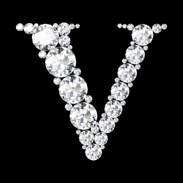 ダイヤモンドの見事な美しい「v」のセット — ストック写真