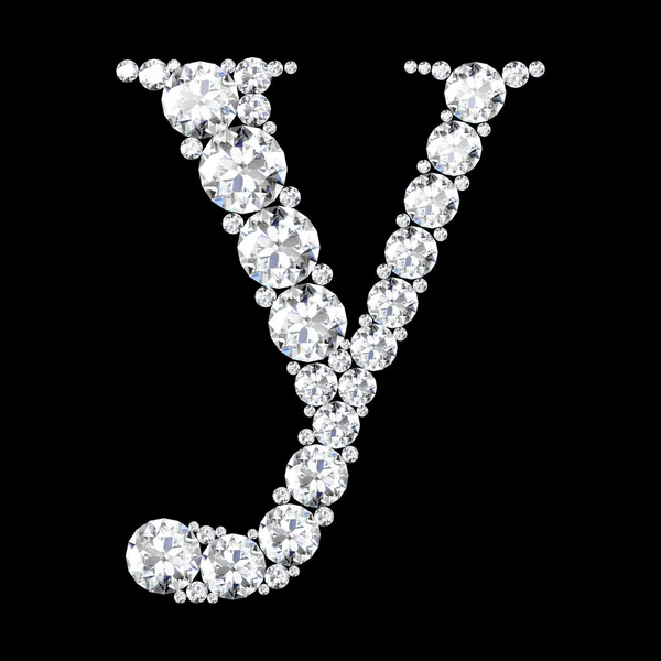 令人惊叹的美丽"y"设置中的钻石 — 图库照片