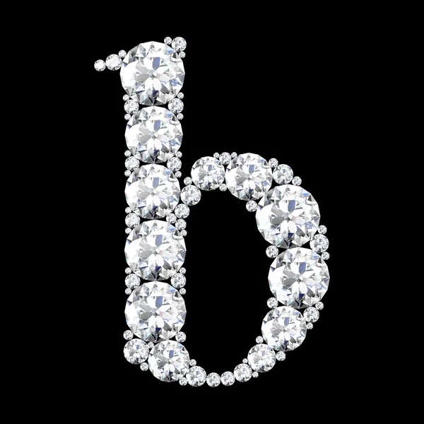 B stunning beautiful "b" set in diamonds — Stock Photo, Image