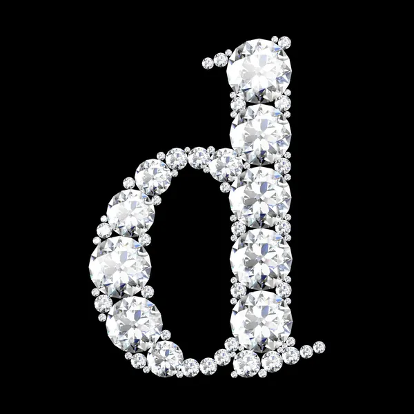 A stunning beautiful "d" set in diamonds — Stock Photo, Image