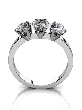  yüksek kaliteli beyaz zemin üzerine elmas yüzük