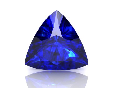 Beyaz arka planda (yüksek çözünürlükte 3d görüntü mavi safir)