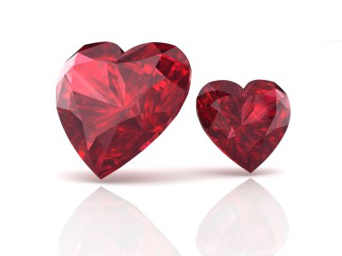 Ruby'i Rodolite değerli taş (yüksek çözünürlükte 3d görüntü)