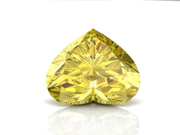 Yellow sapphire on white background (high resolution 3D image) — Stock Photo, Image
