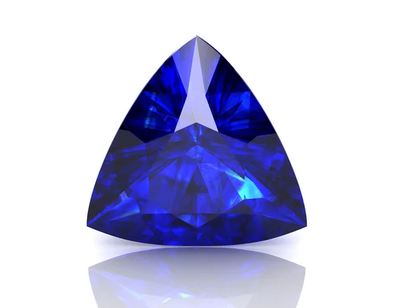 Blue sapphire on white background (high resolution 3D image) — Stock Photo, Image