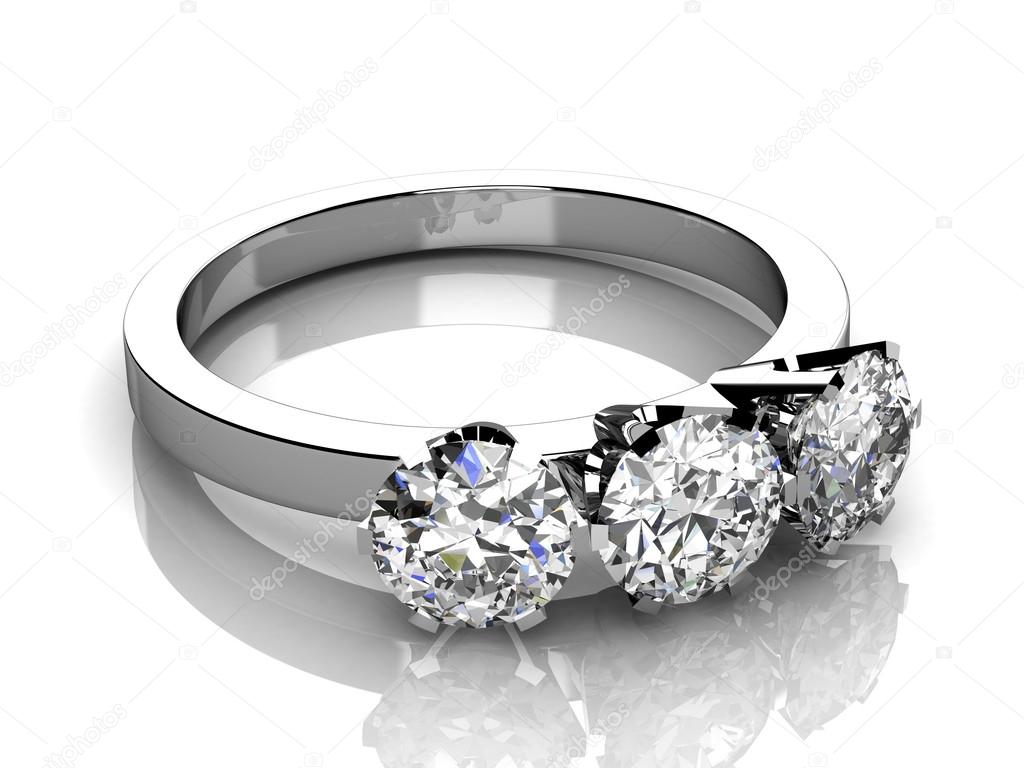Diamond ring on white background with high quality Stock Photo by ...