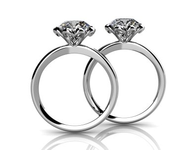  yüksek kaliteli beyaz zemin üzerine elmas yüzük