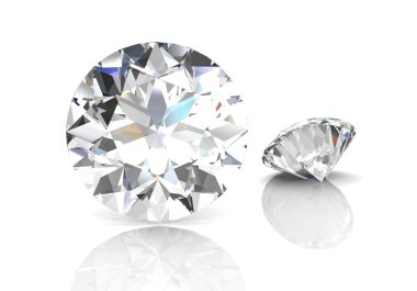 Beyaz arka planda (yüksek çözünürlükte 3d görüntü elmas)  