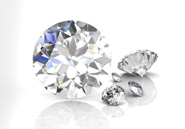 diamond on white background (high resolution 3D image)   clipart