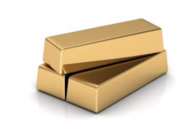 Altın çubuklar (yüksek çözünürlükte 3d görüntü)
