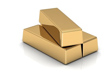 Altın çubuklar (yüksek çözünürlükte 3d görüntü)