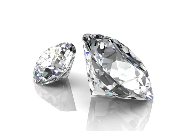 Diamond on white background (high resolution 3D image) — Stock Photo, Image