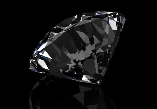 Diament na czarnym tle (wysoka rozdzielczość obrazu 3d) — Zdjęcie stockowe