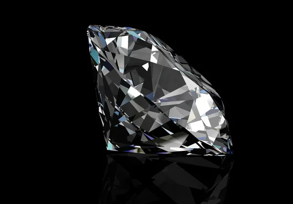 Diamante sobre fondo negro (imagen 3D de alta resolución ) — Foto de Stock
