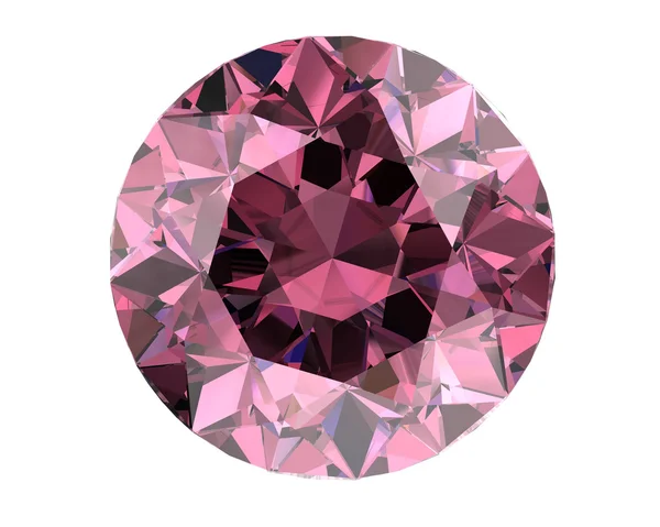 Diamante rosa sobre fondo blanco (imagen 3D de alta resolución) ) —  Fotos de Stock